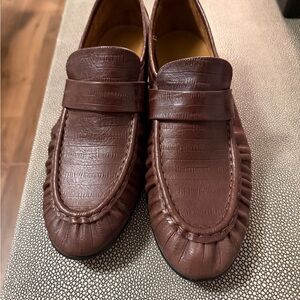 Tony Bianco Brown Gatsby Pleated Loafers